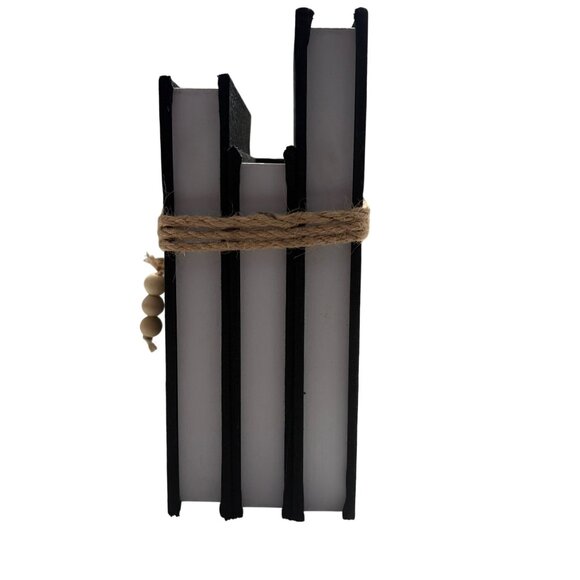 Decorative Wooden Block Stack With Rope & Beads By Wendy Bellissimo - Picture 4 of 6